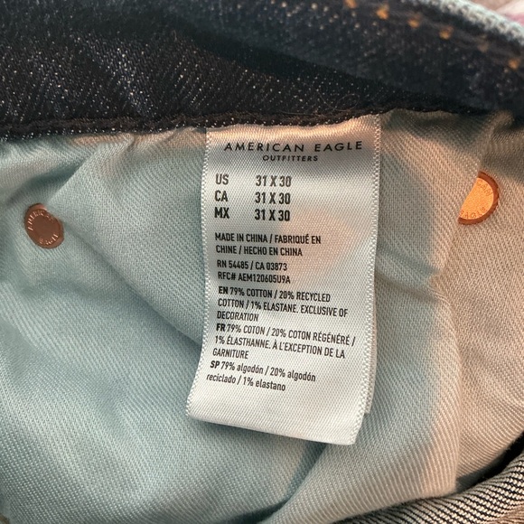 American Eagle Outfitters Dark Blue Straight Jeans Size 31x30 - Picture 8 of 9